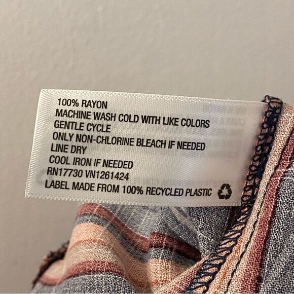 Universal Thread blue stripe smocked boho Square Neck belted Maxi Dress plus XXL - Picture 12 of 12